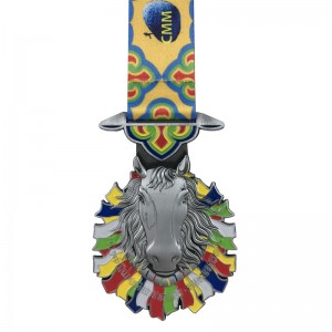 Thiết kế đặc biệt Đặc biệt Huy chương thể thao 4D mạ bạc và Huy chương kỷniệm ruy băng