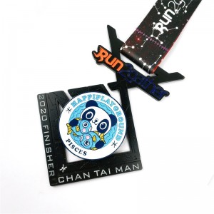 Nhà máy bán buôn kẽm hợp kim mạ quần áo màu đen Huy chương kim loại màu đen